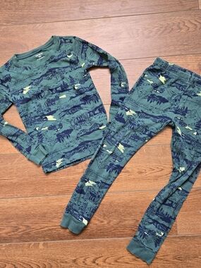 Carter's Green and Navy Forest & Truck Pajama Set